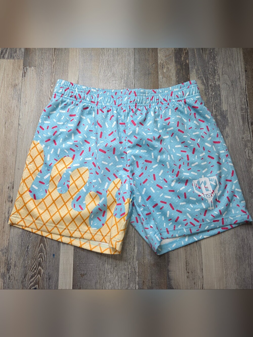 Baseball Lifestyle 101 Shorts Mens Small Ice Cream Print Lined